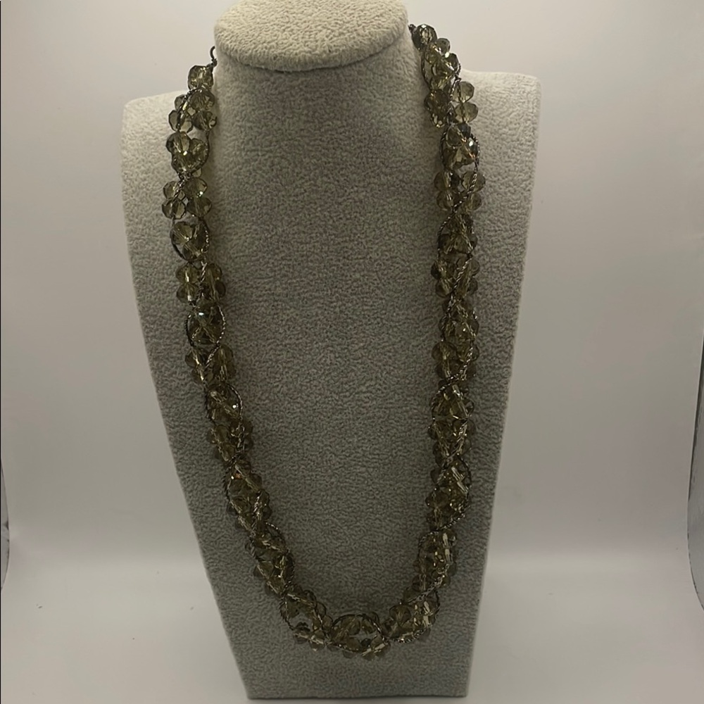 Elegant Silver and crystal Beaded Necklace